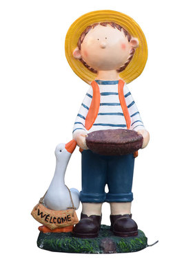 卡通风落地摆件农场民宿人物雕塑