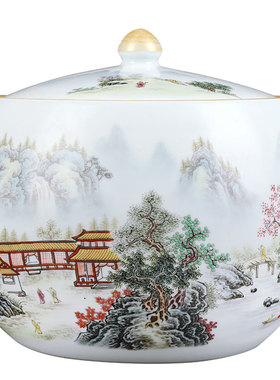 景德镇粉彩家居客厅茶叶罐装饰品