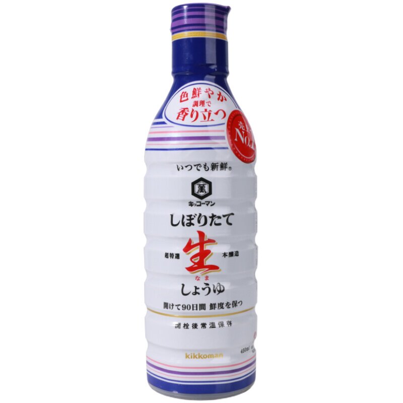 日本进口万字鲜榨生抽酱油450ml