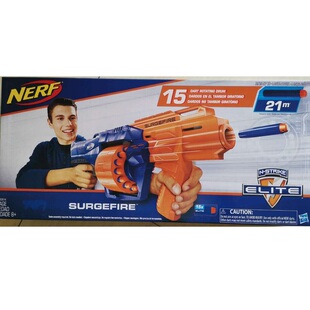孩之宝软弹枪NERF热火精英系列爆裂飞轮发射器男孩玩具E0011橙机