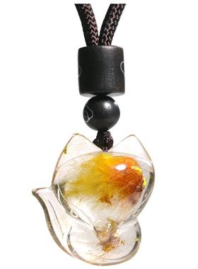 水晶狐狸吊坠挂件招财可爱