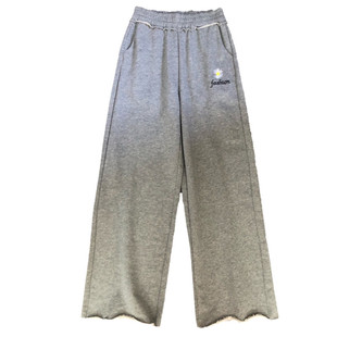 运动裤女春秋装2021菊花阔腿裤显瘦休闲裤女百搭棉卫裤女直筒裤子