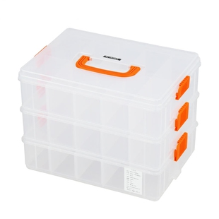 装积木收纳盒积木零件分类多小颗粒透明拼玩具大整理箱子