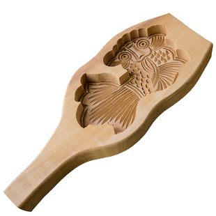 金鱼馒头模具实木质烧饼干青团绿豆糕点心冰皮面食烘焙印月饼模具