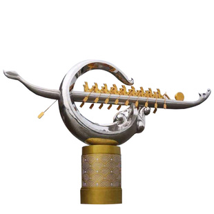 户外大型不锈钢龙舟雕塑定制城市广场文化艺术品雕像园林雕塑摆件