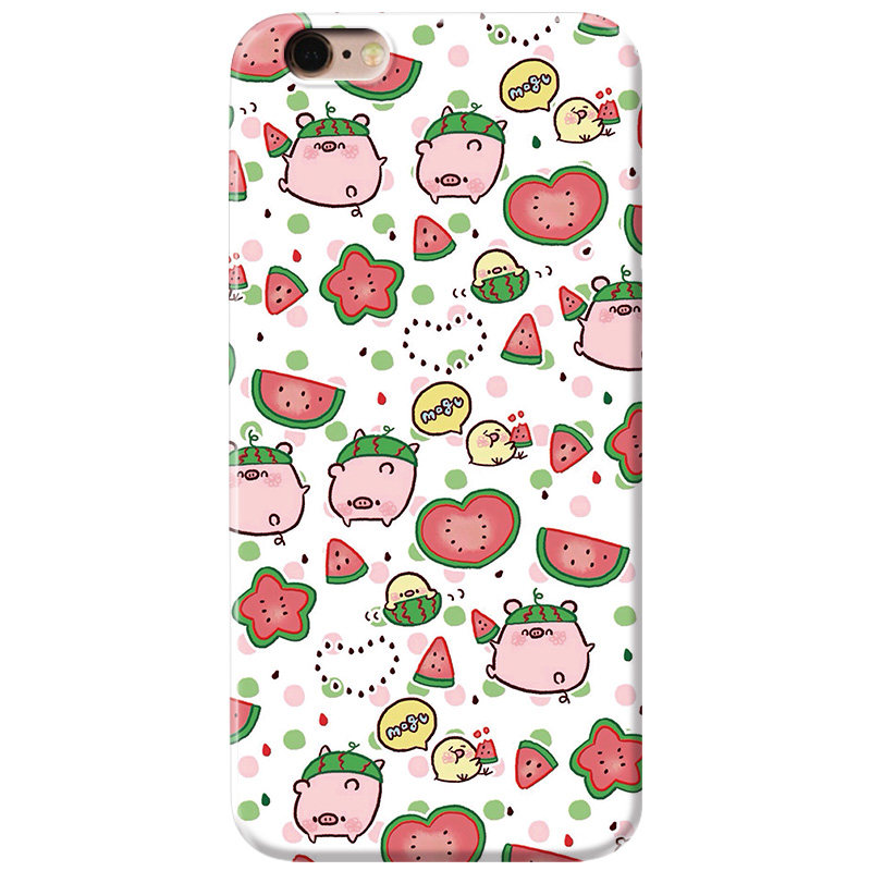 西瓜小猪适用iphone7/8plus苹果13手机壳6s可爱XR/XS卡通14promax少女心se第二2三3代mini女款轻薄软
