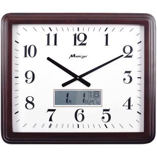 丽声机芯挂钟客厅家用时钟新中式实木复古万年历挂墙方形石英钟表