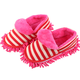 冬款加厚全包跟擦地拖鞋家居脚拖把棉鞋可拆洗内室木地板懒人托鞋