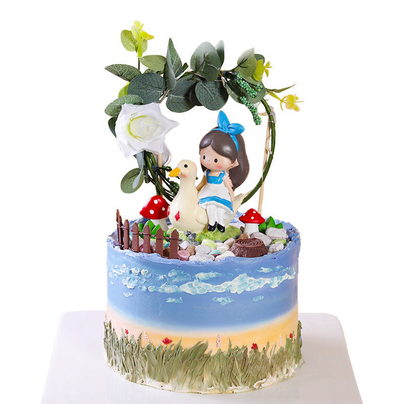 网红花仙子精灵少女动物蛋糕模型
