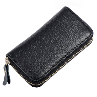 韩国 多功能女士真皮锁匙包正品 男士时尚牛皮钥匙包 小巧拉链款