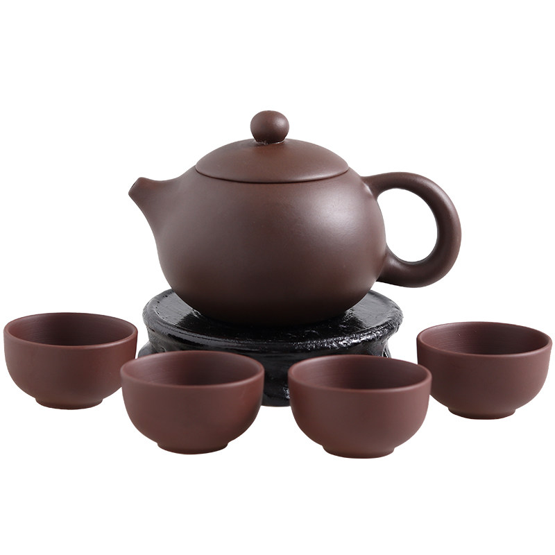 宜兴紫砂壶茶具西施壶过滤茶壶泡茶壶全手工紫砂壶一壶送四杯包邮