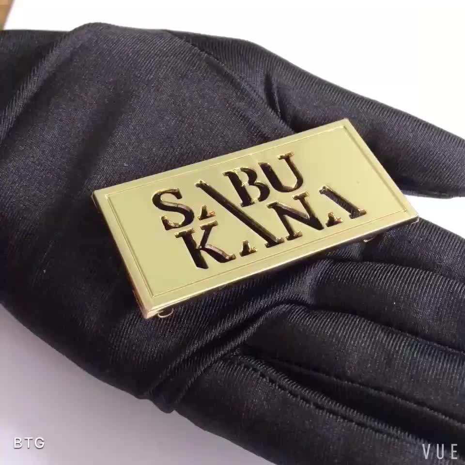 Rectangle Enamel Brand Logo Metal Plate Handbag Metal Alphabet Tag For