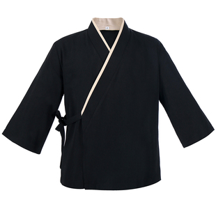 新品日本和服料理服日式寿司服铁板烧厨师服男服务生工作服套装