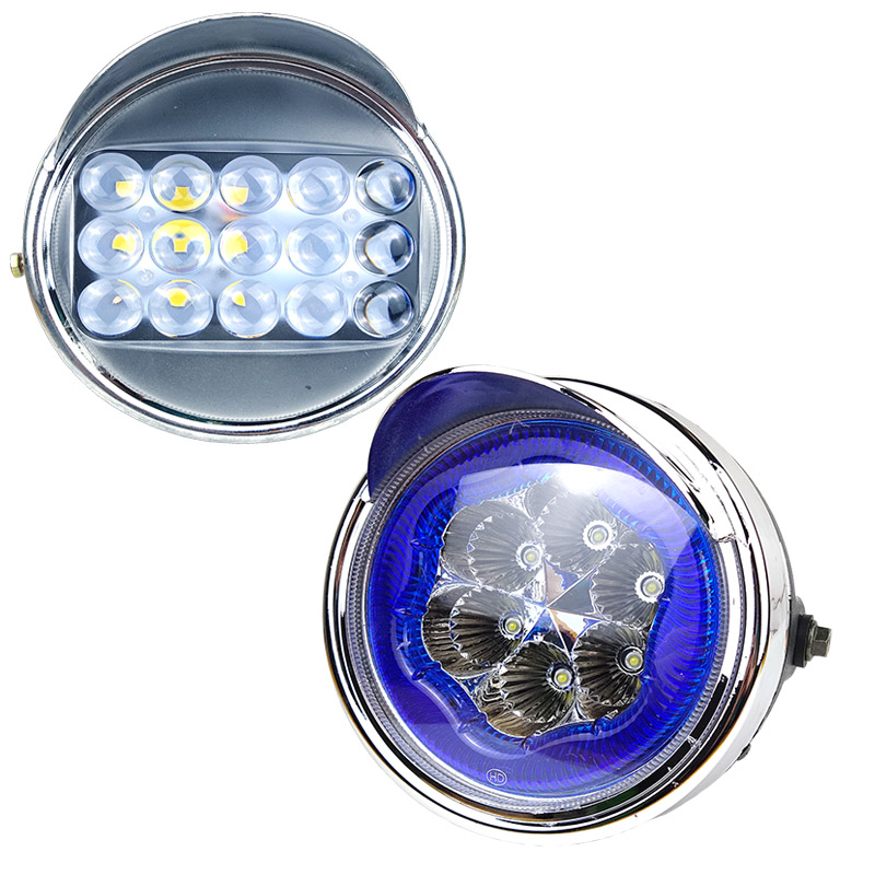电动三轮车大灯超亮强光太子摩托车LED灯总成通用改装大灯泡