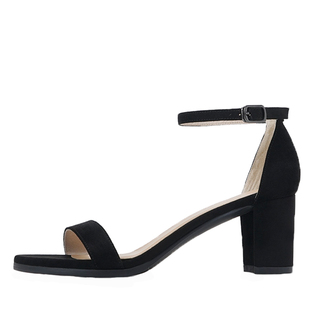 凉鞋女2025新款粗跟夏季仙女风中跟时装一字带法式百搭高跟凉鞋女