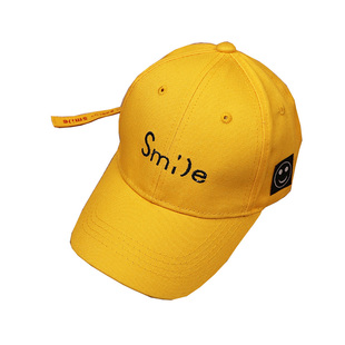 亲子黄色棒球帽儿童鸭舌帽棉学生帽男童嘻哈帽街舞帽女童弯檐帽潮