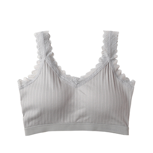 大码文胸全罩杯抹胸聚拢运动内衣背心胖mm女防走光200斤加肥加大