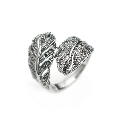 复古时尚冷淡风花藤蓝砂石泰银