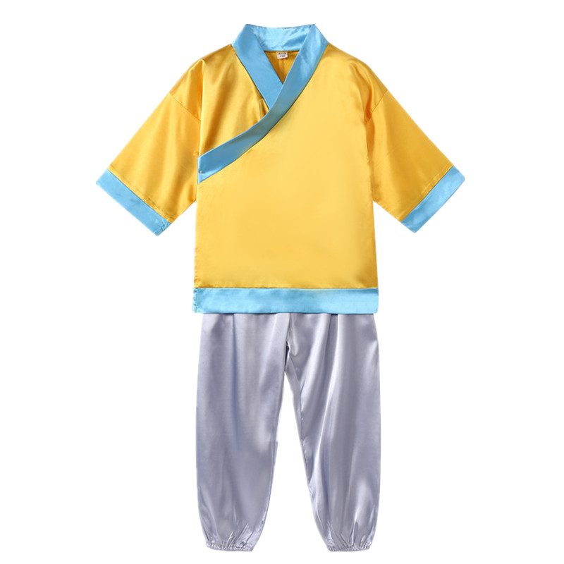 中国风幼儿汉服国学书童服儿童剧孔融让梨孟母三迁古装演出服中性