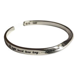 『麦子熟了手工银饰』S925纯银莫比乌斯环旋转手镯可刻字定制logo