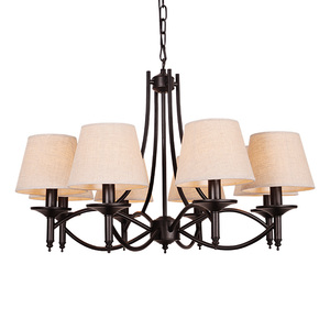 美式乡村吊灯亚麻工艺布艺简约时尚黑色铁艺灯大气热销客厅灯具