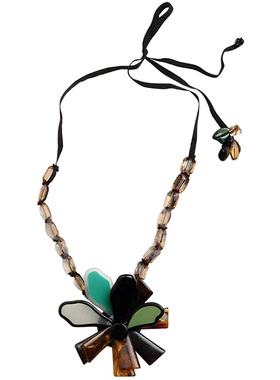 欧美纯手工制作水晶花瓣毛衣链