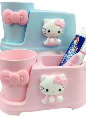 爱上hellokitty情侣亲子牙刷杯架