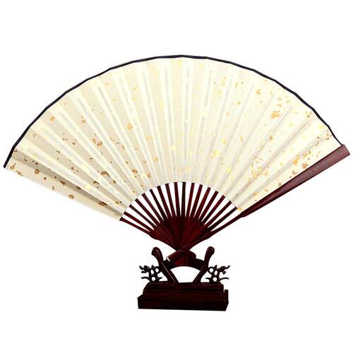 丝艺堂一尺巴西黄花梨镶牙洒金空白纸扇男士工艺折扇礼品文玩扇子