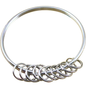 双层银亮掌柜钥匙环 能挂很多钥匙的钥匙圈钥匙扣 带10个小钥匙圈