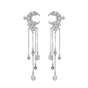 白色珍珠耳骨夹纯银耳环女超仙气质新娘婚纱配饰网红耳坠耳饰小众