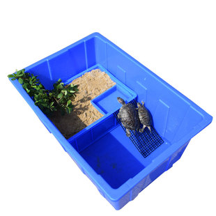 乌龟缸带晒台爬梯沙池大型塑料鳄龟水陆巴西生态龟缸养龟的专用箱