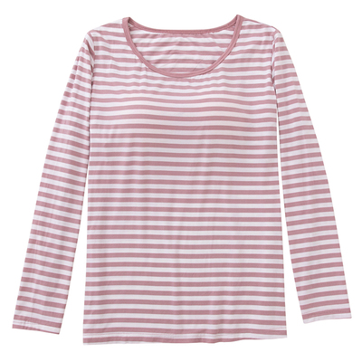 莫代尔日系条纹修身打底衫春夏季