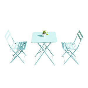 唐信花园阳台户外折叠桌椅三件套铁艺酒吧咖啡厅休闲露台桌椅组合