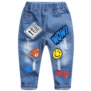 春秋季新款男童牛仔长裤童装儿童韩版休闲高腰秋季宝宝柔软裤子潮