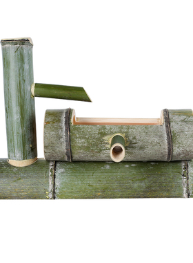 定制鱼缸竹流水过滤竹子石槽摆件