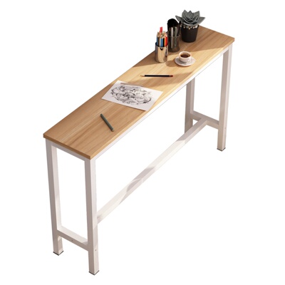 靠墙吧台桌高脚桌家用长条奶茶店