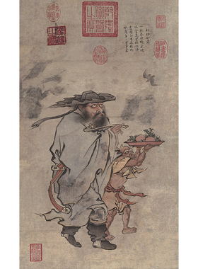 名画复制品朱见深岁朝佳兆图人物画钟馗国画艺术微喷临摹装饰画