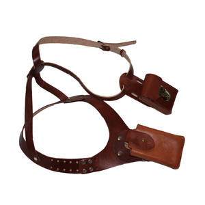 牛皮腋下多功能背带烟盒打火机盒腋下手机套钱包钢珠包弹弓包