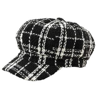 小香风帽子女秋冬保暖毛呢鸭舌帽名媛风英伦复古画家帽男士八角帽