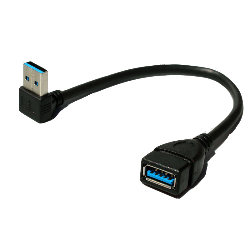 USB3.0高速公对母电脑延长线上下左右直角90度L型车载数据连接线