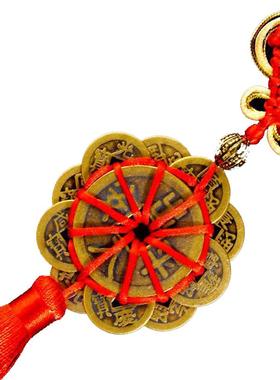 五帝钱门对门葫芦挂件家用开口真品铜钱大门厕所门口吉祥结中国结