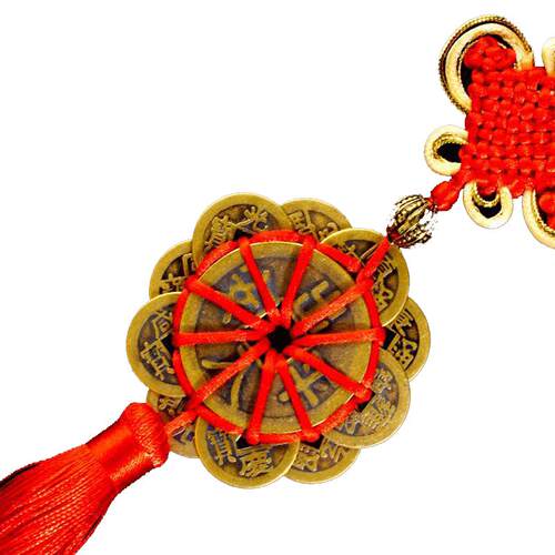 五帝钱门对门葫芦挂件家用开口真品铜钱大门厕所门口吉祥结中国结