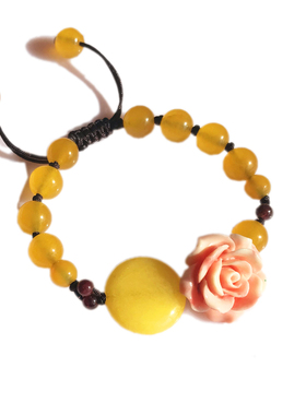 纯然饰品黄玛瑙可调节复古配饰