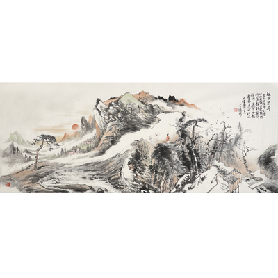 孤品一张美协万涛卖完下架山水画