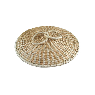 低麦秸草编蒸锅蒸笼盖非玻璃不锈钢木头炒锅铁铝锅电饭锅通用锅盖