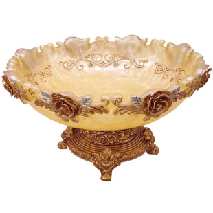 欧式干果盘奢华创意树脂装饰品摆件客厅大号茶几家居水果盘家用