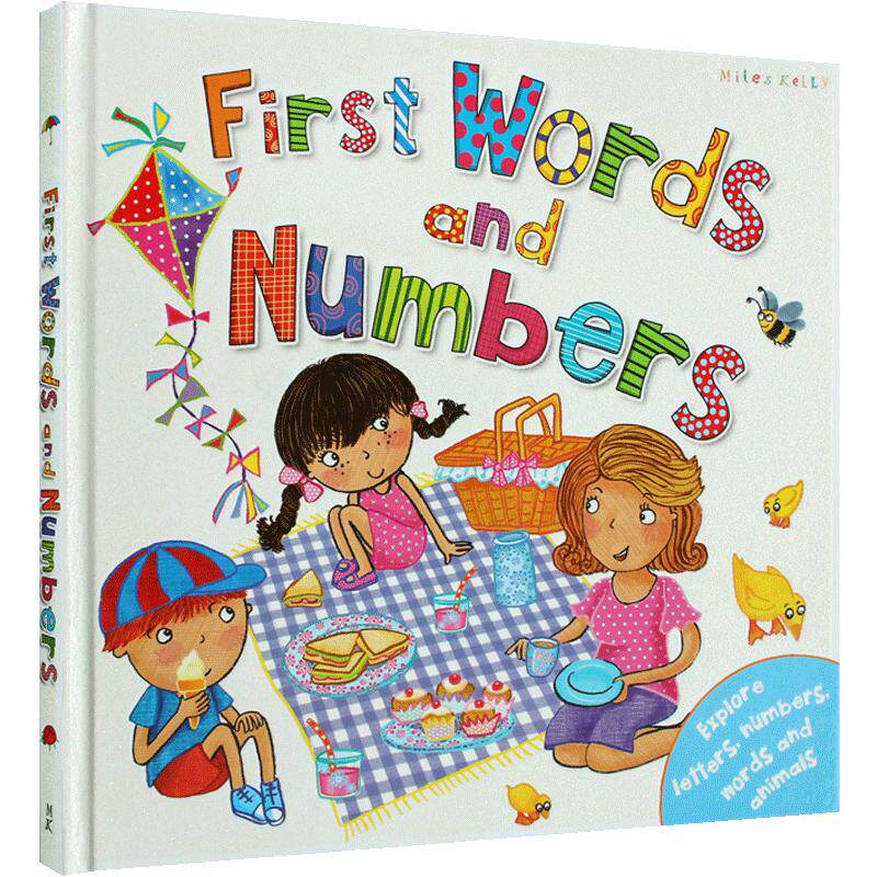 英文原版童书First Words And Numbers单词和数字启蒙单词和数字幼儿启蒙趣味认知数学启蒙学习书图画书0-3岁儿童入门早教亲子读物
