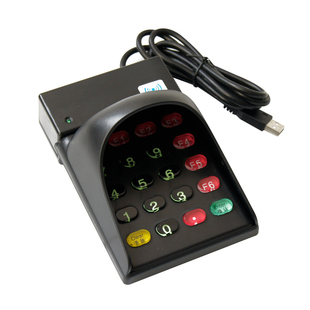 会员卡读卡器m1卡读写器usb口带密码键盘带防窥罩感应ic卡阅读器