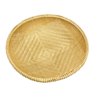 精编手工竹编果篮高档竹筛子果盘家用竹工艺品竹篮馒头筐竹家居