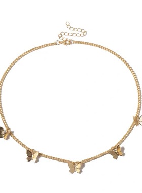 choker蝴蝶甜美风显瘦吊坠项链